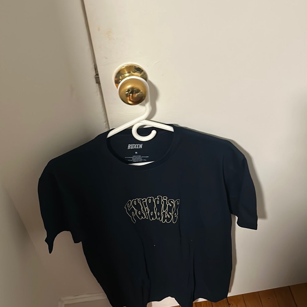 Navy blue paradise t shirt by ruxen